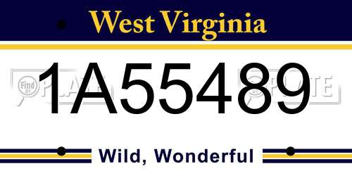 1A55489 West Virginia License Plate