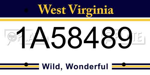 1A58489 West Virginia License Plate