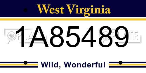 1A85489 West Virginia License Plate