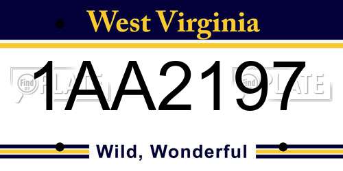 1AA2197 West Virginia License Plate