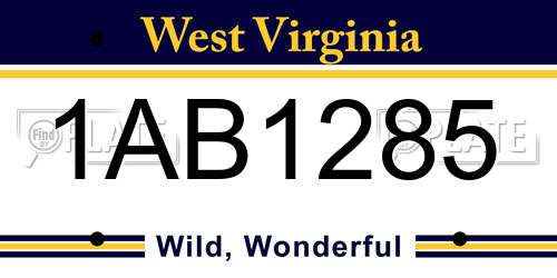 1AB1285 West Virginia License Plate
