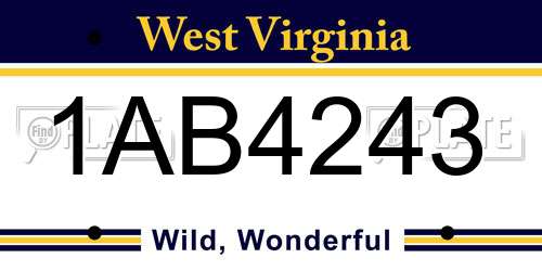 1AB4243 West Virginia License Plate