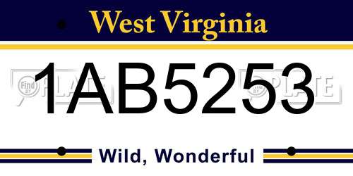 1AB5253 West Virginia License Plate