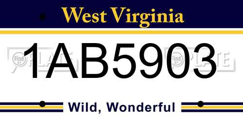 1AB5903 West Virginia License Plate