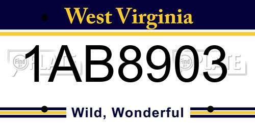 1AB8903 West Virginia License Plate
