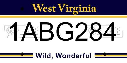 1ABG284 West Virginia License Plate