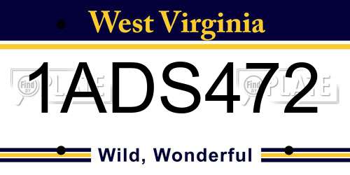 1ADS472 West Virginia License Plate