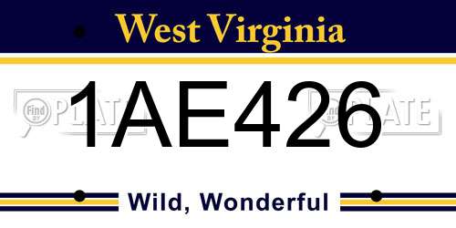 1AE426 West Virginia License Plate