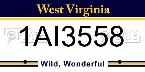 1AI3558 West Virginia License Plate