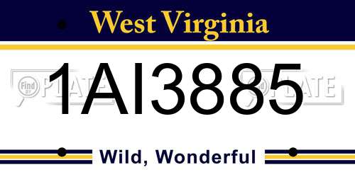 1AI3885 West Virginia License Plate