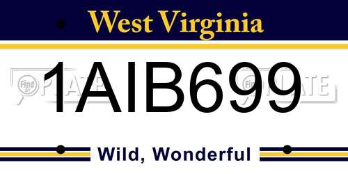 1AIB699 West Virginia License Plate