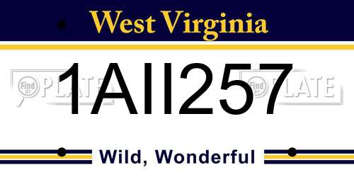 1AII257 West Virginia License Plate