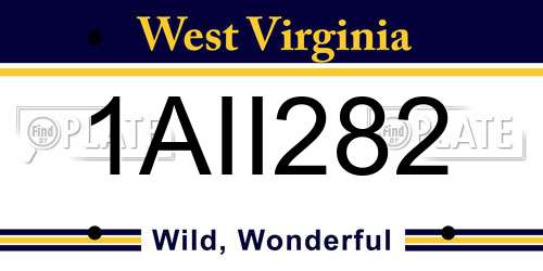 1AII282 West Virginia License Plate