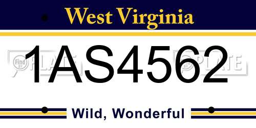 1AS4562 West Virginia License Plate
