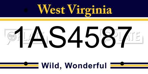 1AS4587 West Virginia License Plate