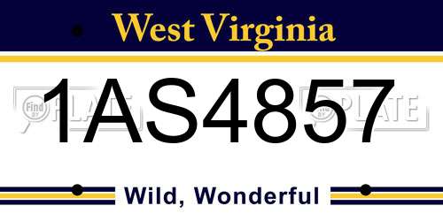1AS4857 West Virginia License Plate