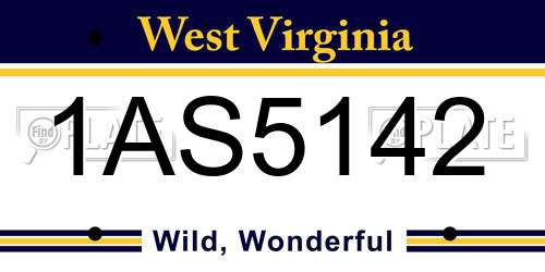 1AS5142 West Virginia License Plate