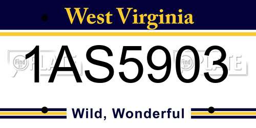 1AS5903 West Virginia License Plate