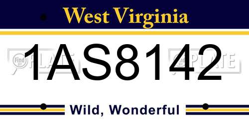 1AS8142 West Virginia License Plate