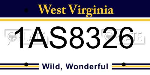 1AS8326 West Virginia License Plate