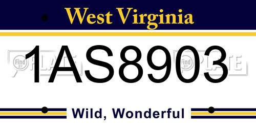 1AS8903 West Virginia License Plate