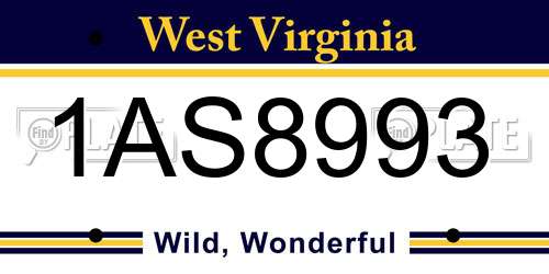 1AS8993 West Virginia License Plate