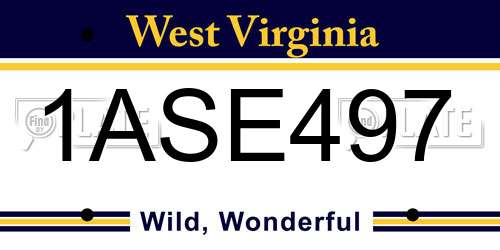 1ASE497 West Virginia License Plate