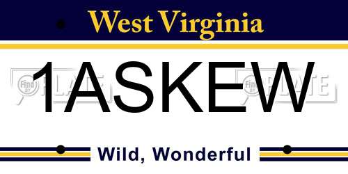 1ASKEW West Virginia License Plate