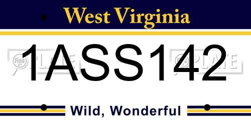 1ASS142 West Virginia License Plate