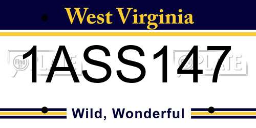 1ASS147 West Virginia License Plate