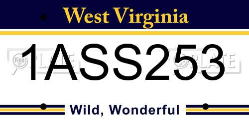 1ASS253 West Virginia License Plate