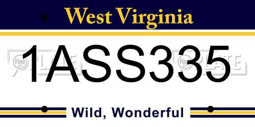 1ASS335 West Virginia License Plate