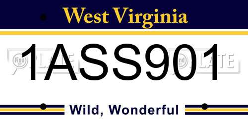 1ASS901 West Virginia License Plate