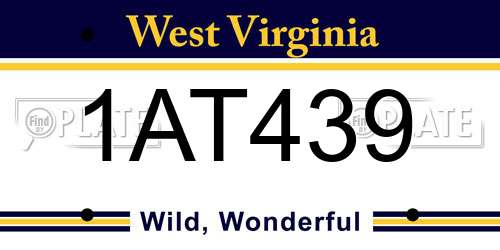 1AT439 West Virginia License Plate