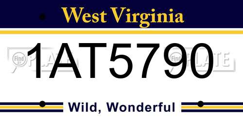 1AT5790 West Virginia License Plate