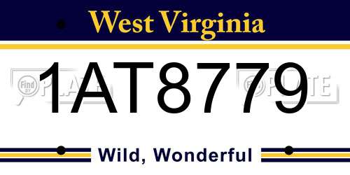 1AT8779 West Virginia License Plate