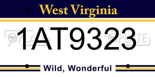 1AT9323 West Virginia License Plate