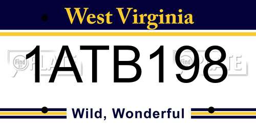 1ATB198 West Virginia License Plate
