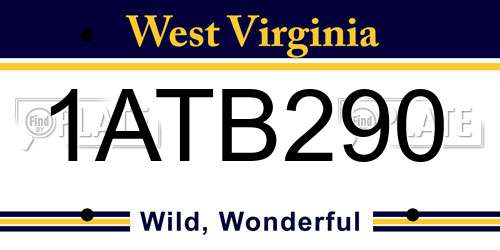 1ATB290 West Virginia License Plate