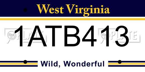 1ATB413 West Virginia License Plate
