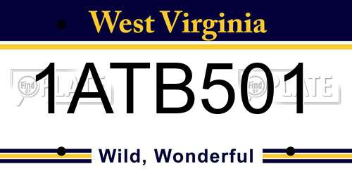 1ATB501 West Virginia License Plate