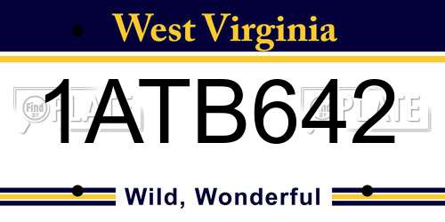 1ATB642 West Virginia License Plate