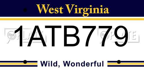 1ATB779 West Virginia License Plate