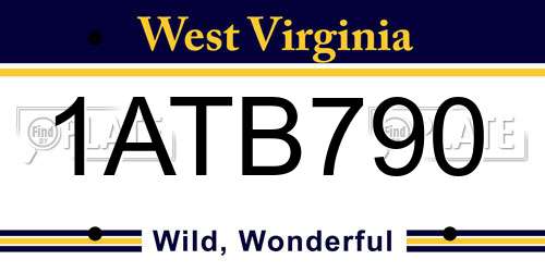1ATB790 West Virginia License Plate