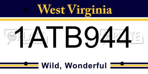1ATB944 West Virginia License Plate