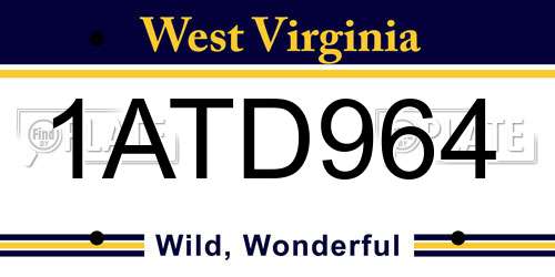 1ATD964 West Virginia License Plate