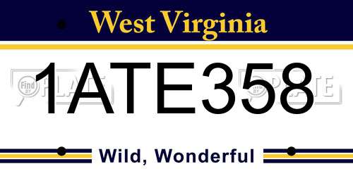 1ATE358 West Virginia License Plate
