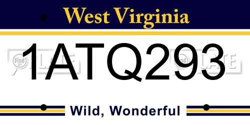 1ATQ293 West Virginia License Plate