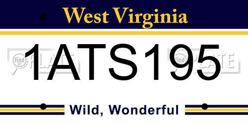 1ATS195 West Virginia License Plate