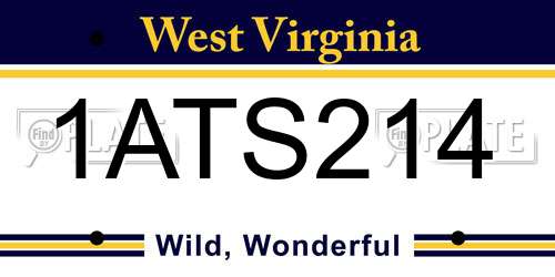 1ATS214 West Virginia License Plate